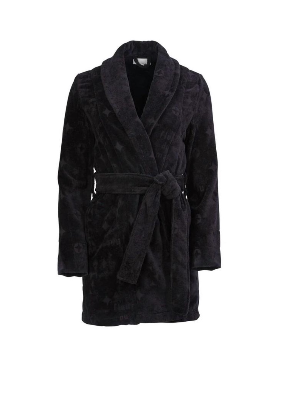 Fleur du Mal 100% Cotton Terry Bathrobe / Robe – Black – M/L – Made in Portugal